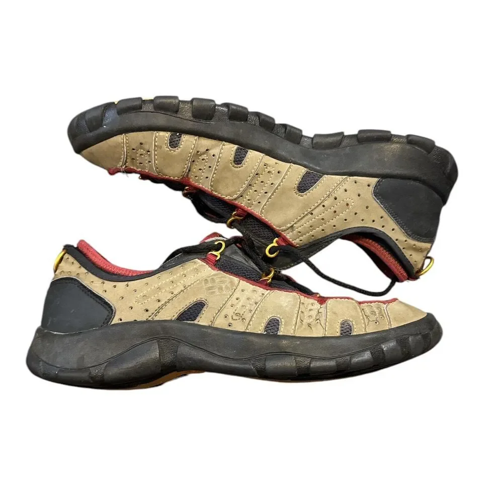 COLUMBIA Mens Red, Navy & Tan Suede  Water Shoes  Snake River Trainer Size 12.5‎
